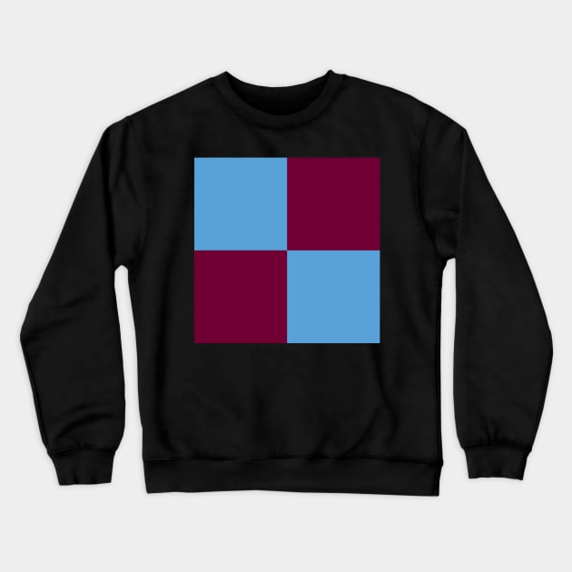 Aston Villa Claret and Blue Checkered Fan Flag Crewneck Sweatshirt by Culture-Factory